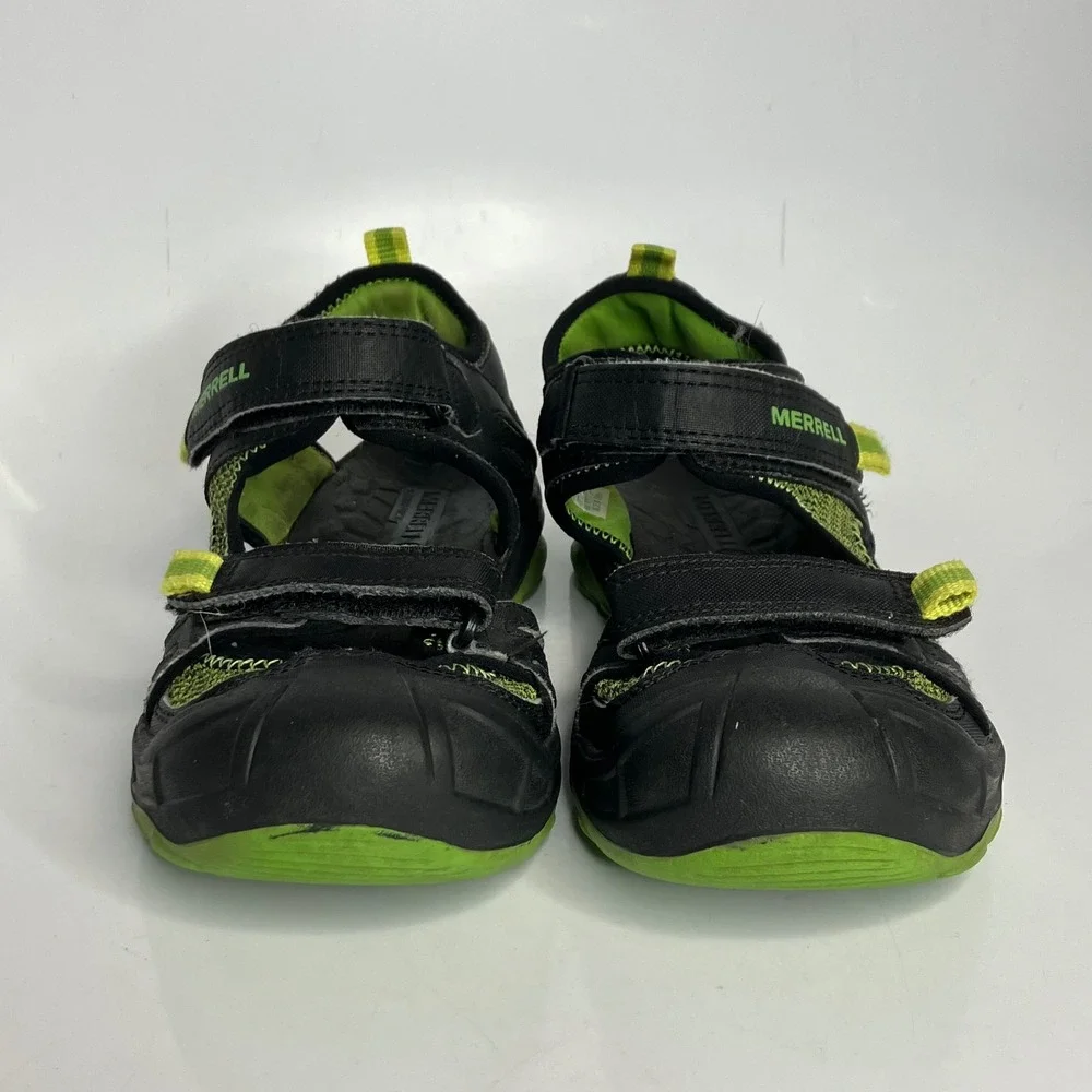 Merrell boys hydro rapid sandals black green size‎ 5 big kid water shoes hiking